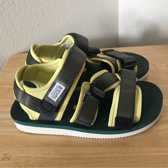 Suicoke Green / Neon Yellow Kisee V Sandal - Picture 2 of 9